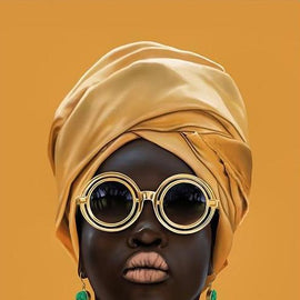 African Woman With Turban Print