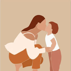 Mother Kiss Her Child Canvas