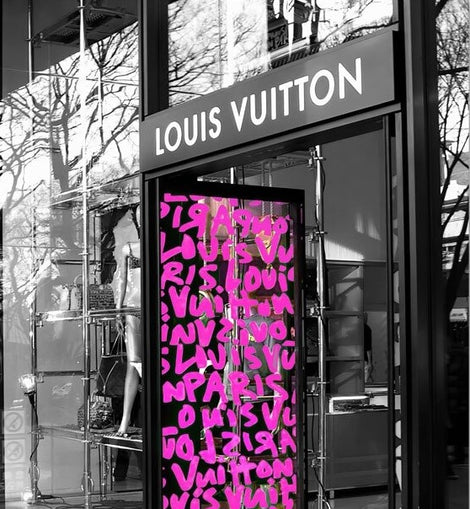 Louis Vuitton Pink Front Shop Canvas