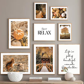 Wall Art Canvas Painting Harvest Autumn Pumpkin Season Rural Nordic Posters And Prints Wall Pictures For Living Room Decoration