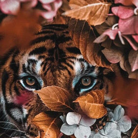 Tiger Flowers Canvas