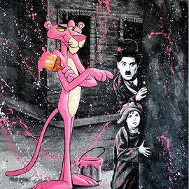 Graffiti Street Art Pink Panther Canvas