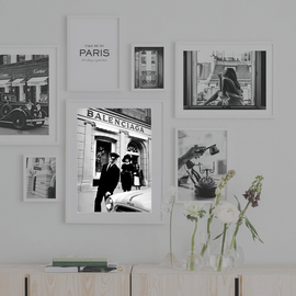 Vintage Paris Fashion Black White Canvas