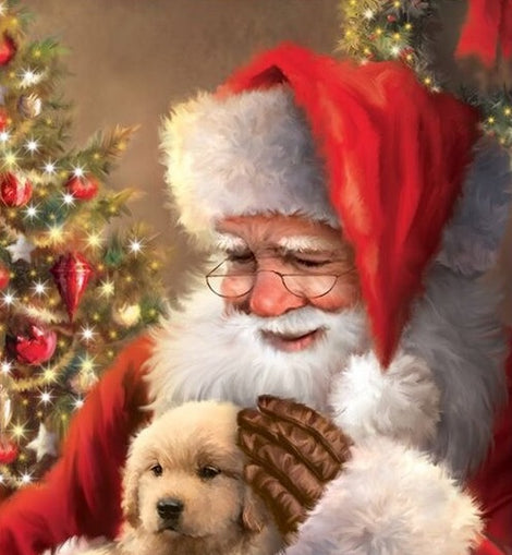 Santa Claus and Dog Canvas 2