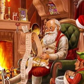 Santa Claus Painting List of Gifts