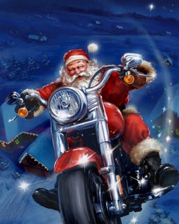 Santa Claus Driving Motorcycle