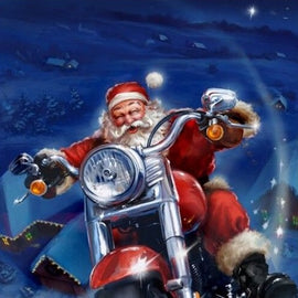 Santa Claus Driving Motorcycle