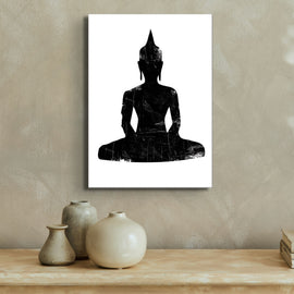 Gautama Buddha Black & White Canvas
