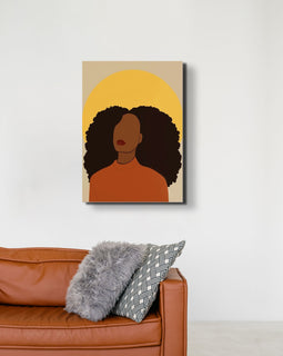Abstract African Afro Girl Canvas