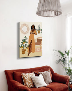 Abstract Stylish Lady at home Canvas