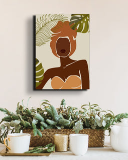 Abstract African Lady with Turban Canvas